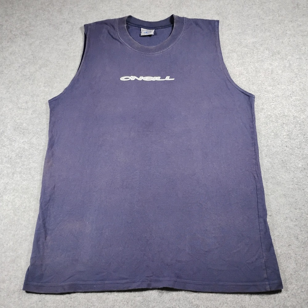 Vintage O'Neill Men's Navy Blue Muscle Shirt Tank Top Size L Surf Y2K 90s